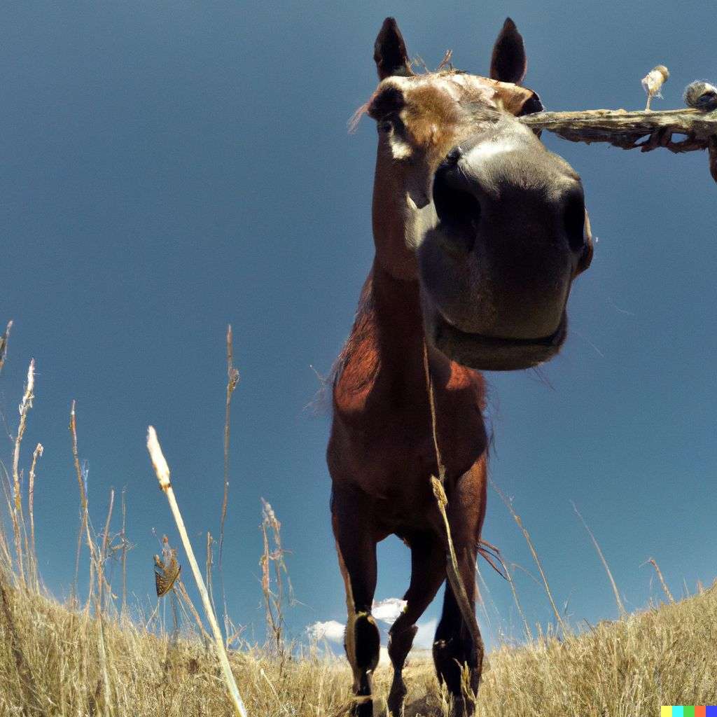 a horse, photograph taken on a GoPro